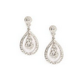 Open Raindrop Earrings - Rhodium Plated